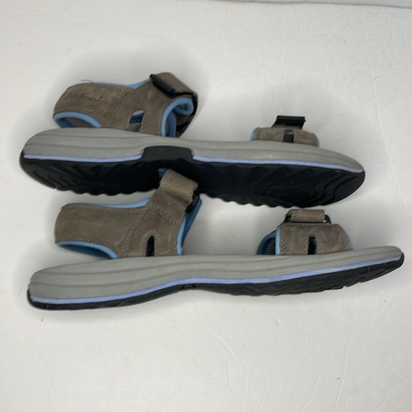 Eddie Bauer Velcro  dark grey with light blue sandals women’s size 10 - Picture 12 of 13
